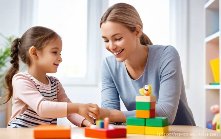 놀이치료사 네트워킹 및 멘토 찾기 - **Prompt 1: Playful Connection in Therapy**
    "A heartwarming, photo-realistic image depicting a k...