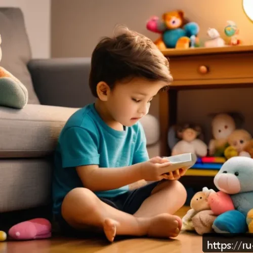 Home 30 놀이치료 이론과 실무 연결 사례 - A cozy indoor scene showing a shy, introverted boy playing with dolls wearing colorful underwear, ex...